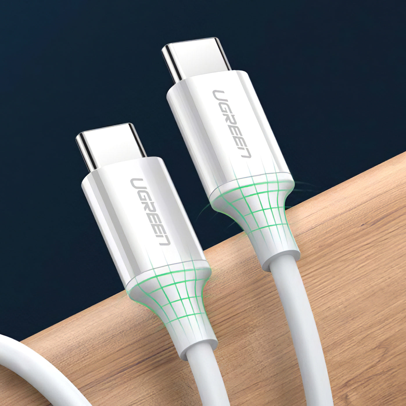 Kabl za Prenos Podataka i Punjenje USB-C - USB-C UGREEN US264, 60W, 1m, Beli