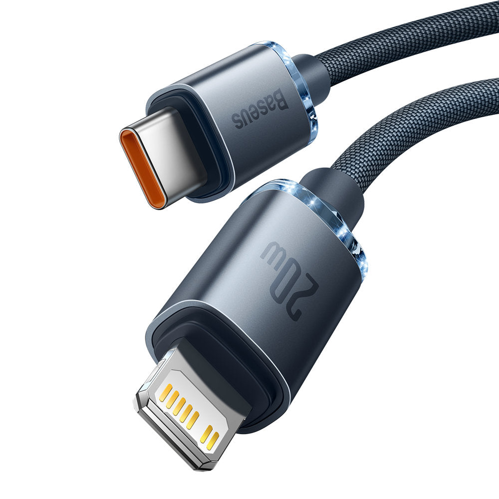 Kabl za Prenos Podataka i Punjenje USB-C - Lightning Baseus Crystal Shine Series, 20W, 2m, Crni CAJY000301