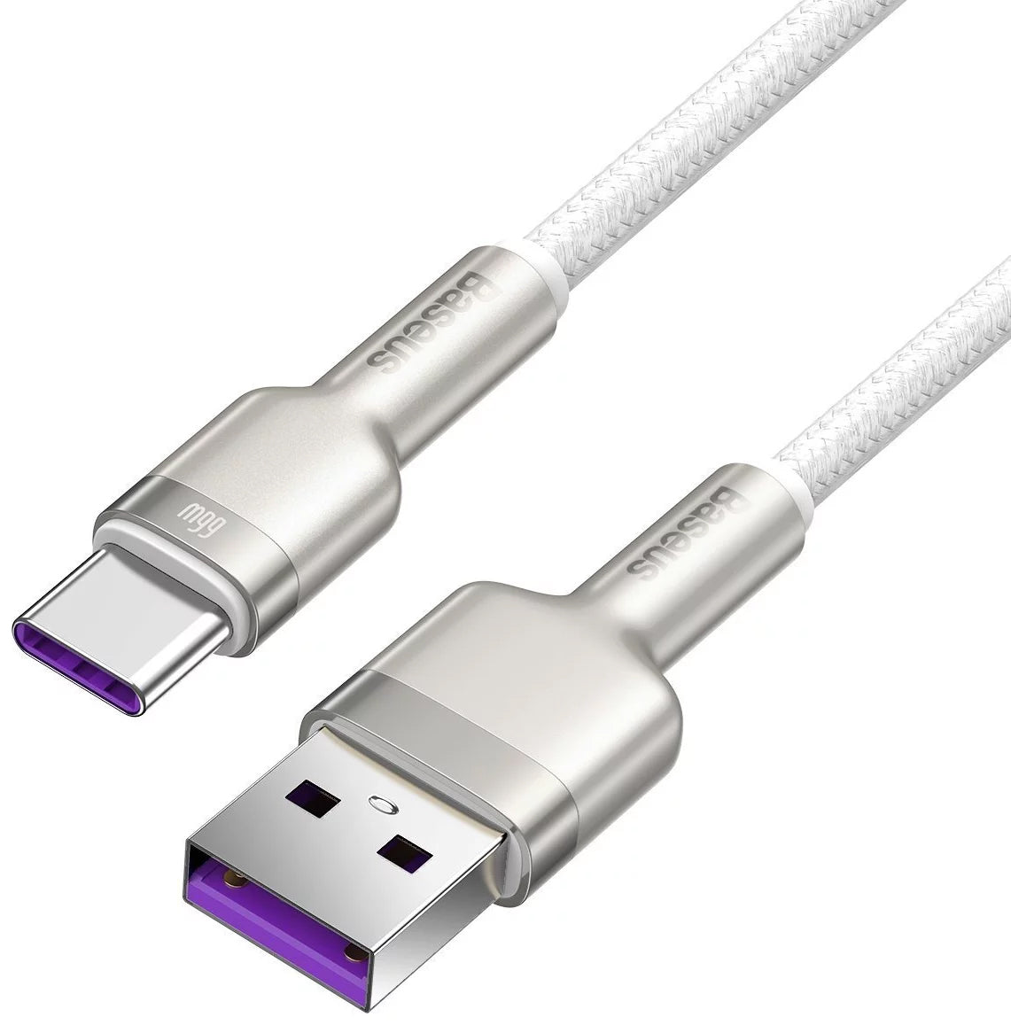 Kabl za Prenos Podataka i Punjenje USB-A - USB-C Baseus Cafule Metal Series, 66W, 1m, Beli CAKF000102