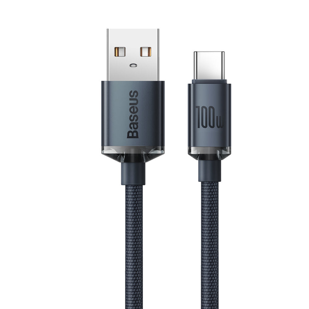 Kabl za Prenos Podataka i Punjenje USB-A - USB-C Baseus Crystal Shine Series, 100W, 2m, Crni CAJY000501