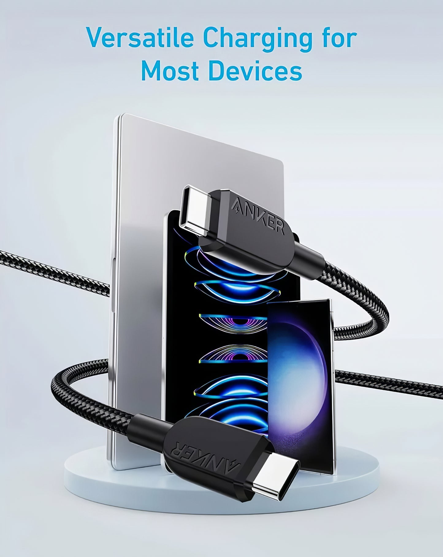 Kabl za prenos podataka i punjenje USB-C - USB-C Anker 310, 240W, 0.9m, Crni A81D5H11