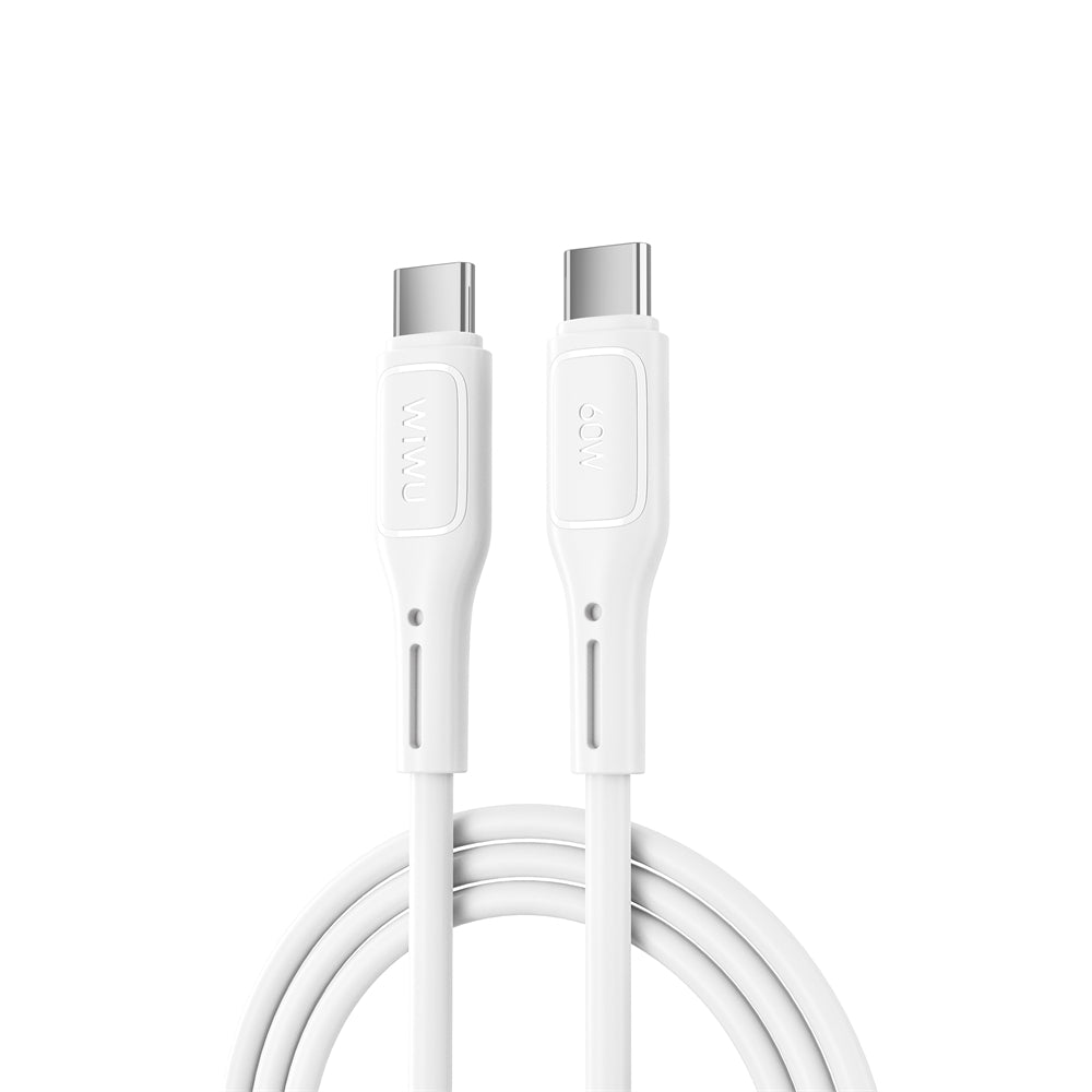 Kabl za Prenos Podataka i Punjenje USB-C - USB-C WiWu Wi-C043E Starlink, 60W, 1m, Beli