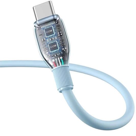 Kabl za Podatke i Punjenje USB-A - USB-C Baseus Pudding, 100W, 1.2m, Plavi P10355703311-00