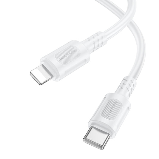 Kabl za prenos podataka i punjenje USB-C - Lightning Borofone BX111 Feliz, 27W, 1m, Bela