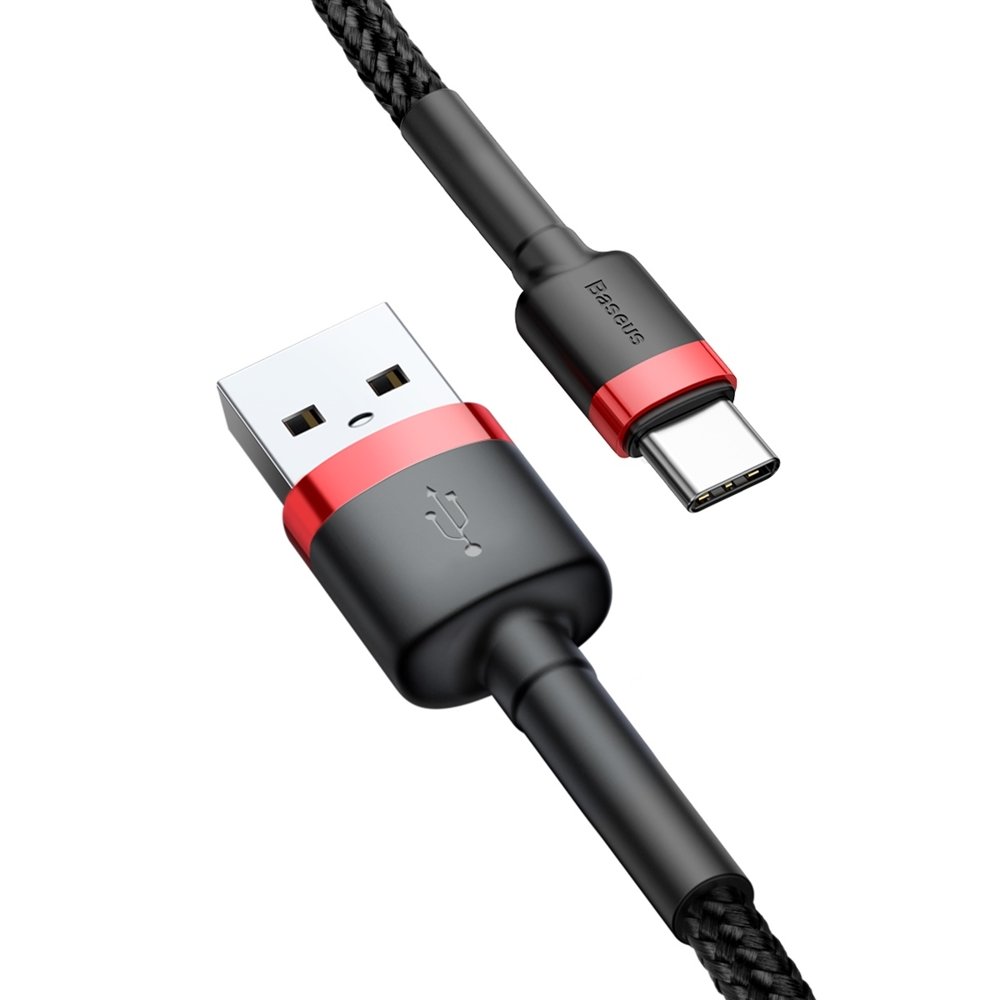 Kabl za Prenos Podataka i Punjenje USB-A - USB-C Baseus Cafule, 18W, 2m, Crni CATKLF-C91