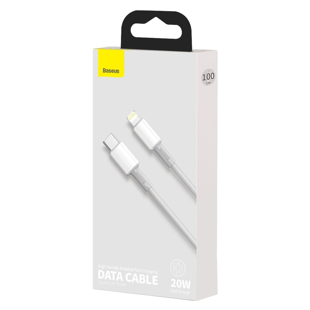 Kabl za Prenos Podataka i Punjenje USB-C - Lightning Baseus High Density Braided, 20W, 2m, Beli CATLGD-A02