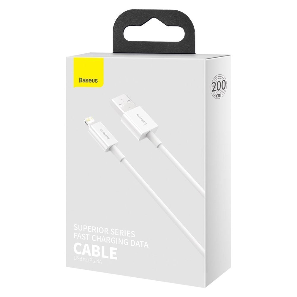 Kabl za Prenos Podataka i Punjenje USB-A - Lightning Baseus Superior Series, 20W, 2m, Beli CALYS-C02