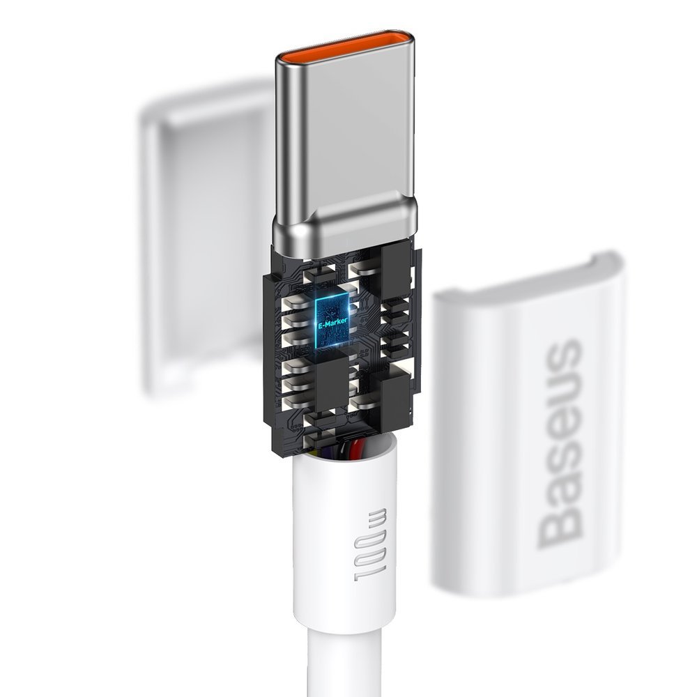 Kabl za Prenos Podataka i Punjenje USB-C - USB-C Baseus Superior Series, 100W, 2m, Beli CATYS-C02