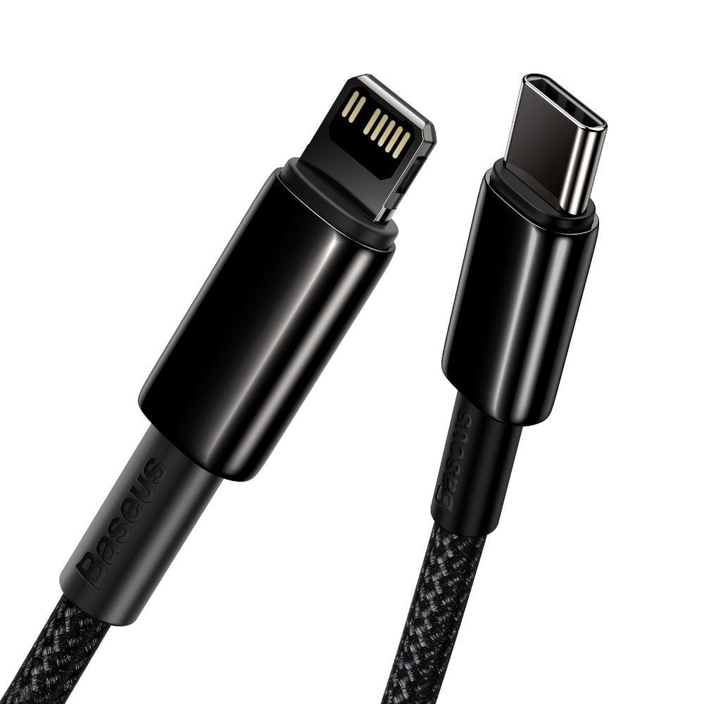 Kabl za Prenos Podataka i Punjenje USB-C - Lightning Baseus Tungsten Gold, 20W, 1m, Crni CATLWJ-01