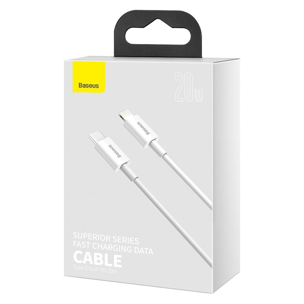 Kabl za Prenos Podataka i Punjenje USB-C - Lightning Baseus Superior Series, 20W, 0.25m, Beli CATLYS-02