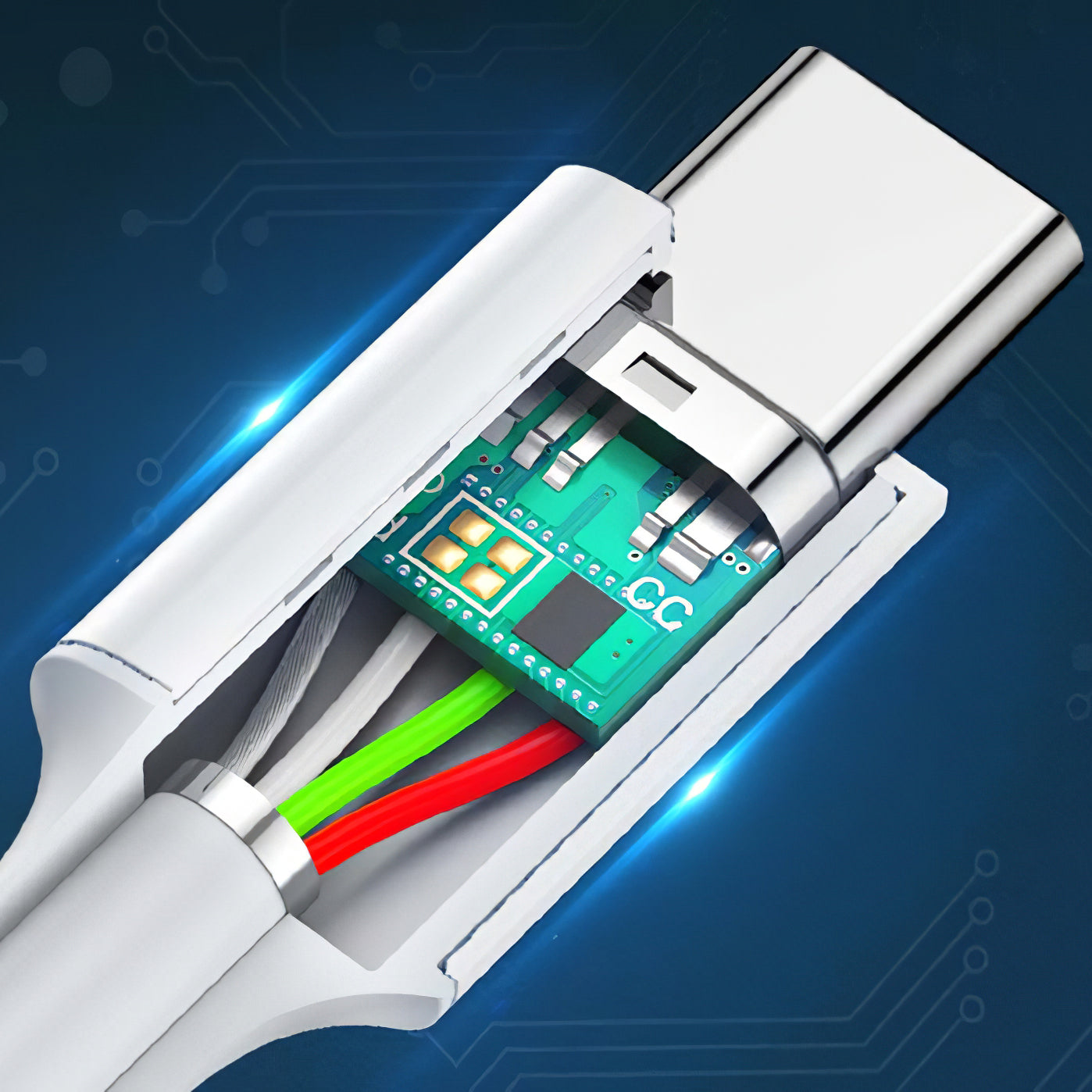 Kabl za Prenos Podataka i Punjenje USB-C - USB-C UGREEN US264, 60W, 1m, Beli