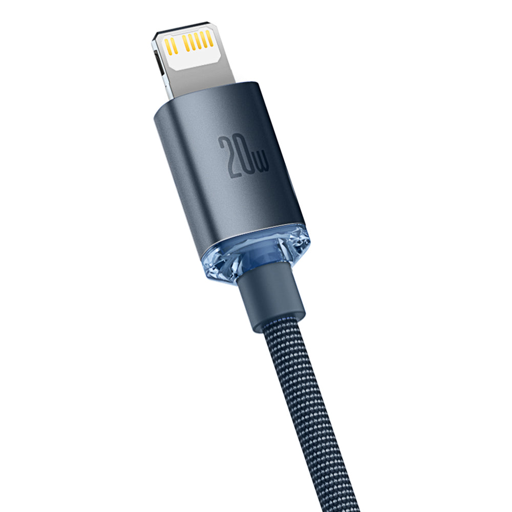 Kabl za Prenos Podataka i Punjenje USB-C - Lightning Baseus Crystal Shine Series, 20W, 2m, Crni CAJY000301