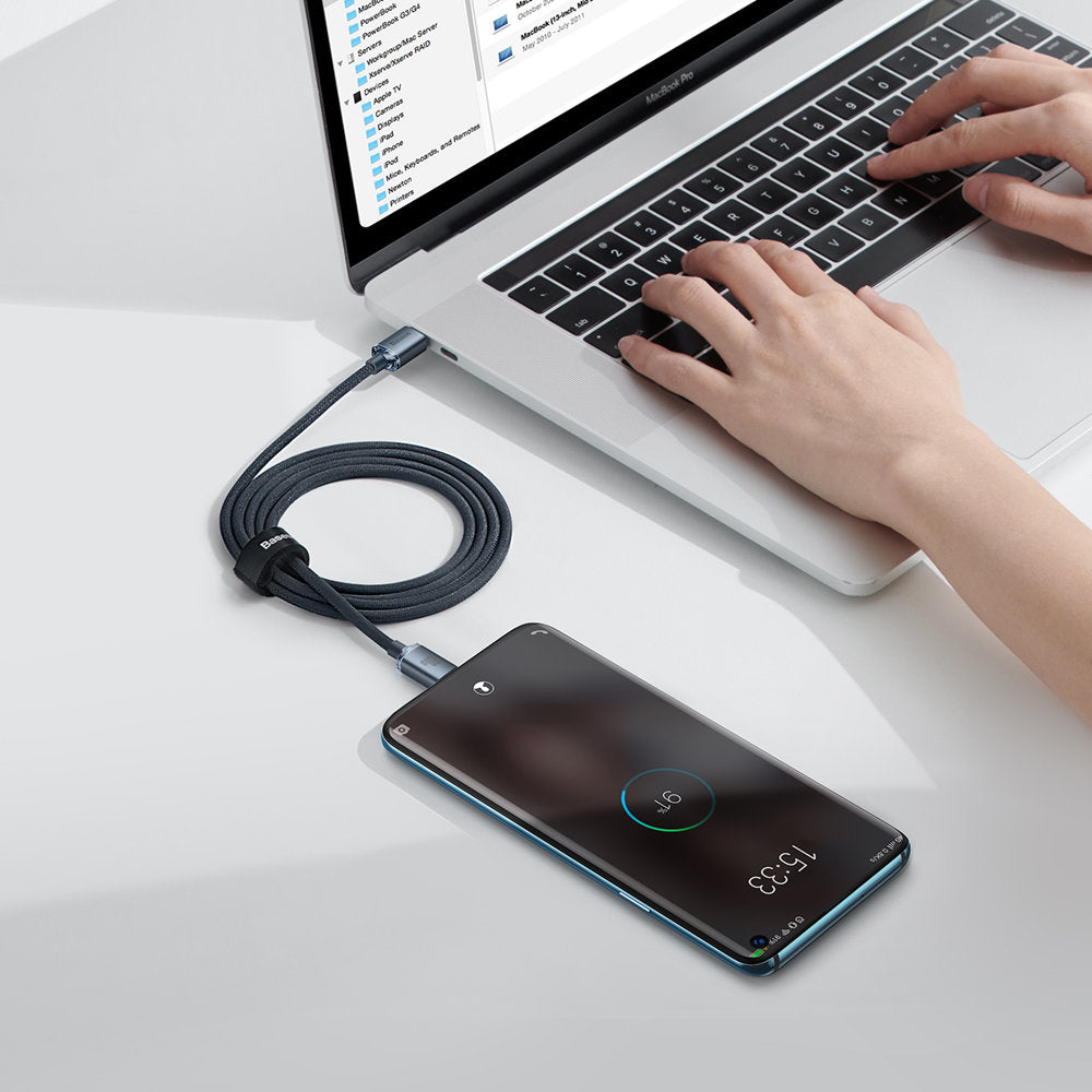 Kabl za Prenos Podataka i Punjenje USB-C - USB-C Baseus Crystal Shine Series, 100W, 2m, Crni CAJY000701
