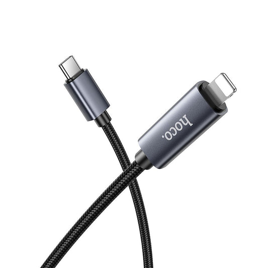 Kabl za podatke i punjenje USB-C - Lightning HOCO Display X112, 27W, 1m, Crni
