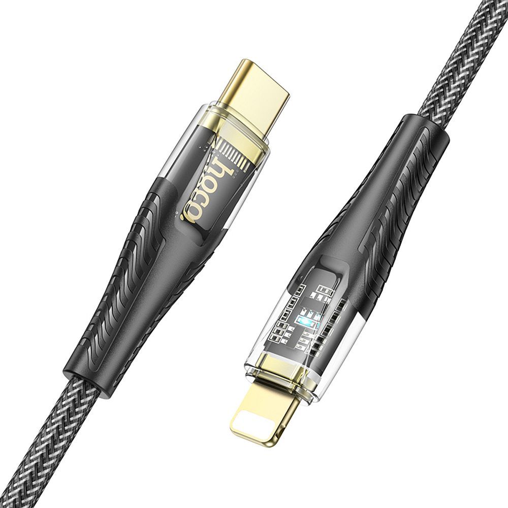 Kabl za prenos podataka i punjenje USB-C - Lightning HOCO U121, 27W, 1.2m, Crni