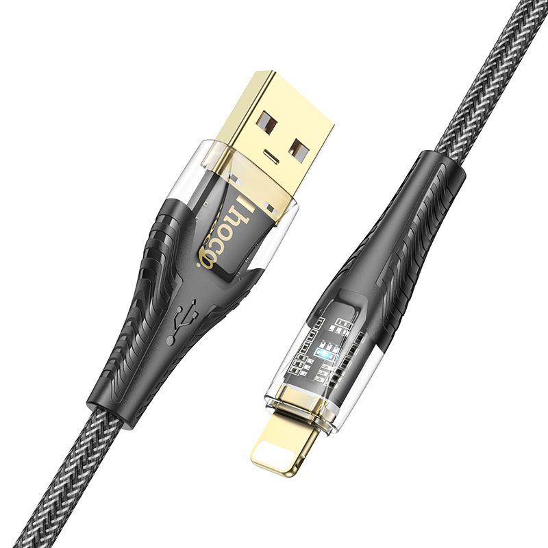 Kabl za Prenos Podataka i Punjenje USB-A - Lightning HOCO U121, 18W, 1.2m, Crni