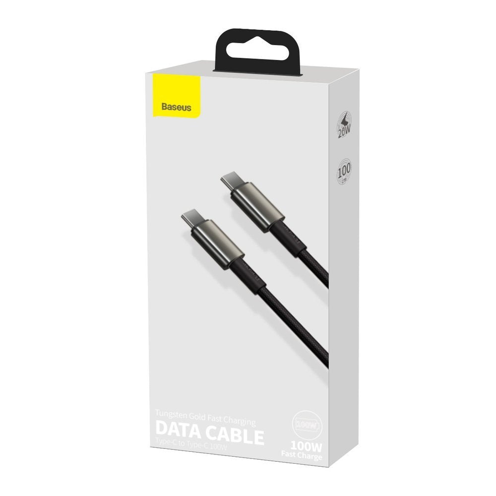 Kabl za Prenos Podataka i Punjenje USB-C - USB-C Baseus Tungsten Gold, 100W, 1m, Crni CATWJ-01