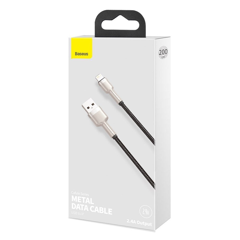 Kabl za prenos podataka i punjenje USB-A - Lightning Baseus Cafule Metal Series, 18W, 0.25m, Crni CALJK-01