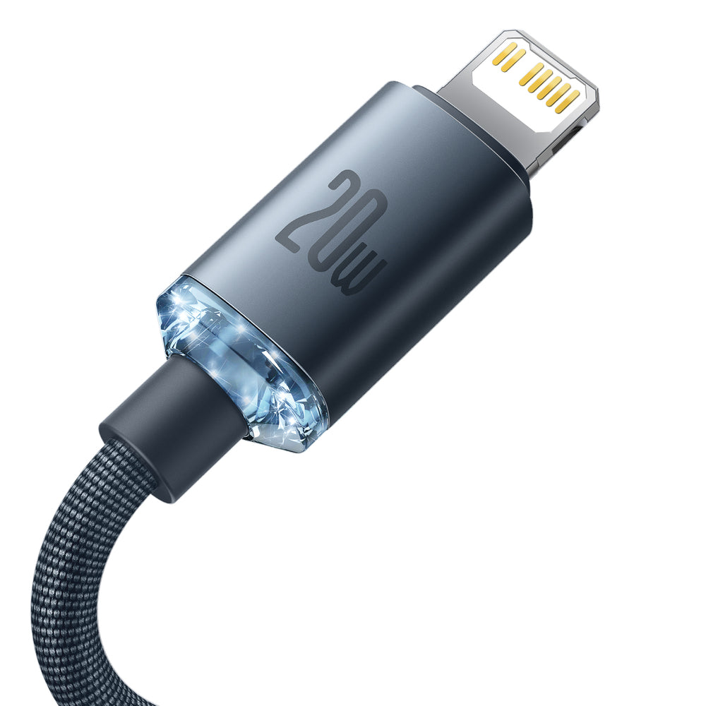 Kabl za Prenos Podataka i Punjenje USB-C - Lightning Baseus Crystal Shine Series, 20W, 2m, Crni CAJY000301