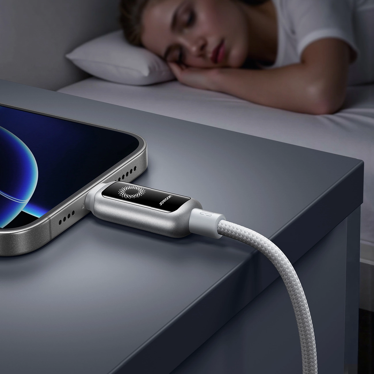 Kabl za prenos podataka i punjenje USB-C - Lightning Joyroom S-A55 StarFlight Display, 30W, 1.2m, Beli