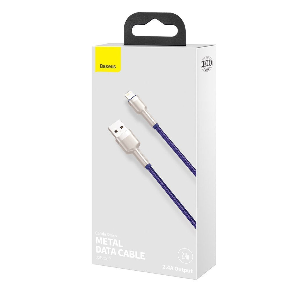 Kabl za prenos podataka i punjenje USB-A - Lightning Baseus Cafule Metal Series, 18W, 1m, Ljubičasti CALJK-A05