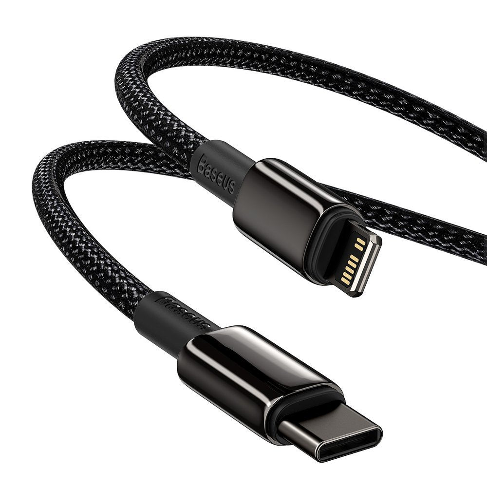 Kabl za Prenos Podataka i Punjenje USB-C - Lightning Baseus Tungsten Gold, 20W, 1m, Crni CATLWJ-01
