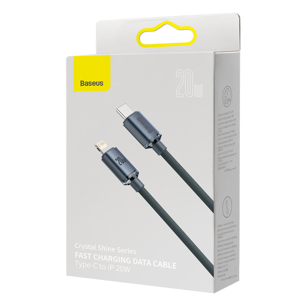 Kabl za Prenos Podataka i Punjenje USB-C - Lightning Baseus Crystal Shine Series, 20W, 2m, Crni CAJY000301