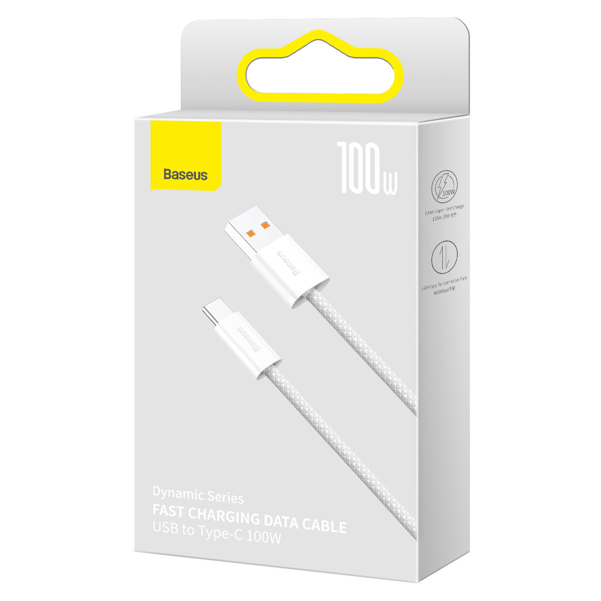 Kabl za Prenos Podataka i Punjenje USB-A - USB-C Baseus Dynamic Series, 100W, 2m, Beli CALD000702