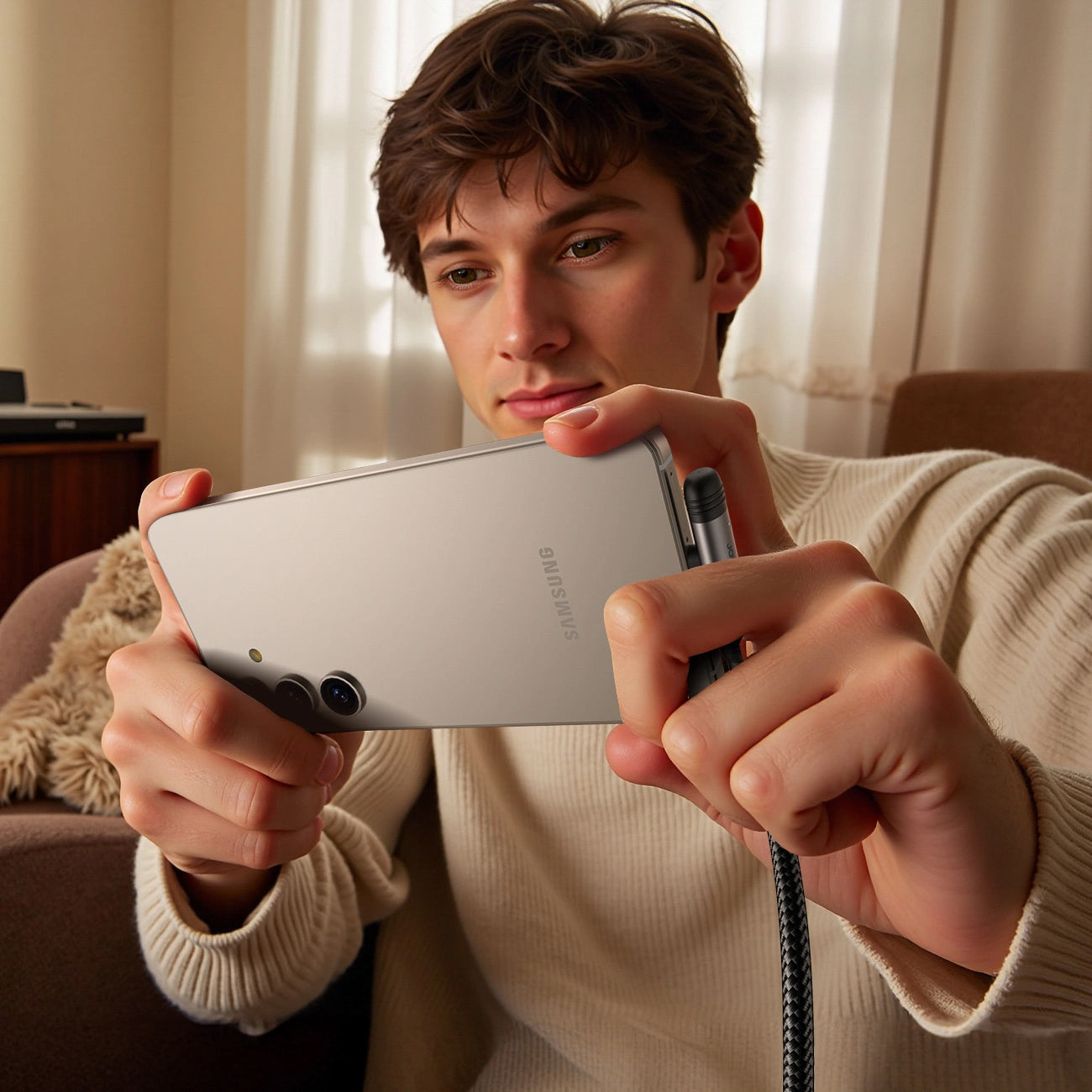 Kabl za prenos podataka i punjenje USB-C - USB-C Joyroom S-A56 EnjoyX Angled, 60W, 1.2m, Crni