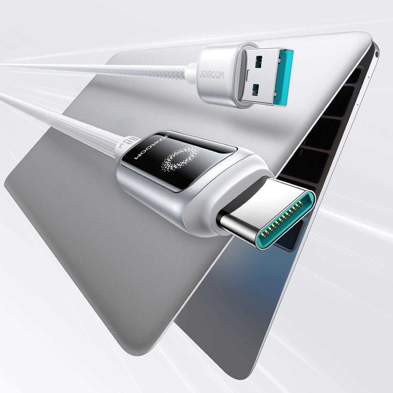 Kabl za prenos podataka i punjenje USB-A - USB-C Joyroom S-A55 StarFlight Display, 66W, 1.2m, Beli