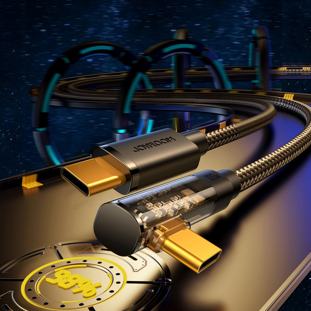 Kabl za podatke i punjenje USB-C - USB-C Joyroom S-A6 Angled, 100W, 1.2m, Crni