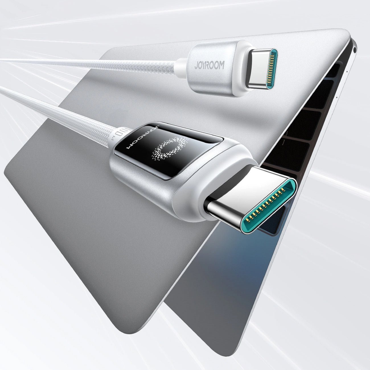 Kabl za prenos podataka i punjenje USB-C - USB-C Joyroom S-A55 StarFlight Display, 100W, 1.2m, Bel