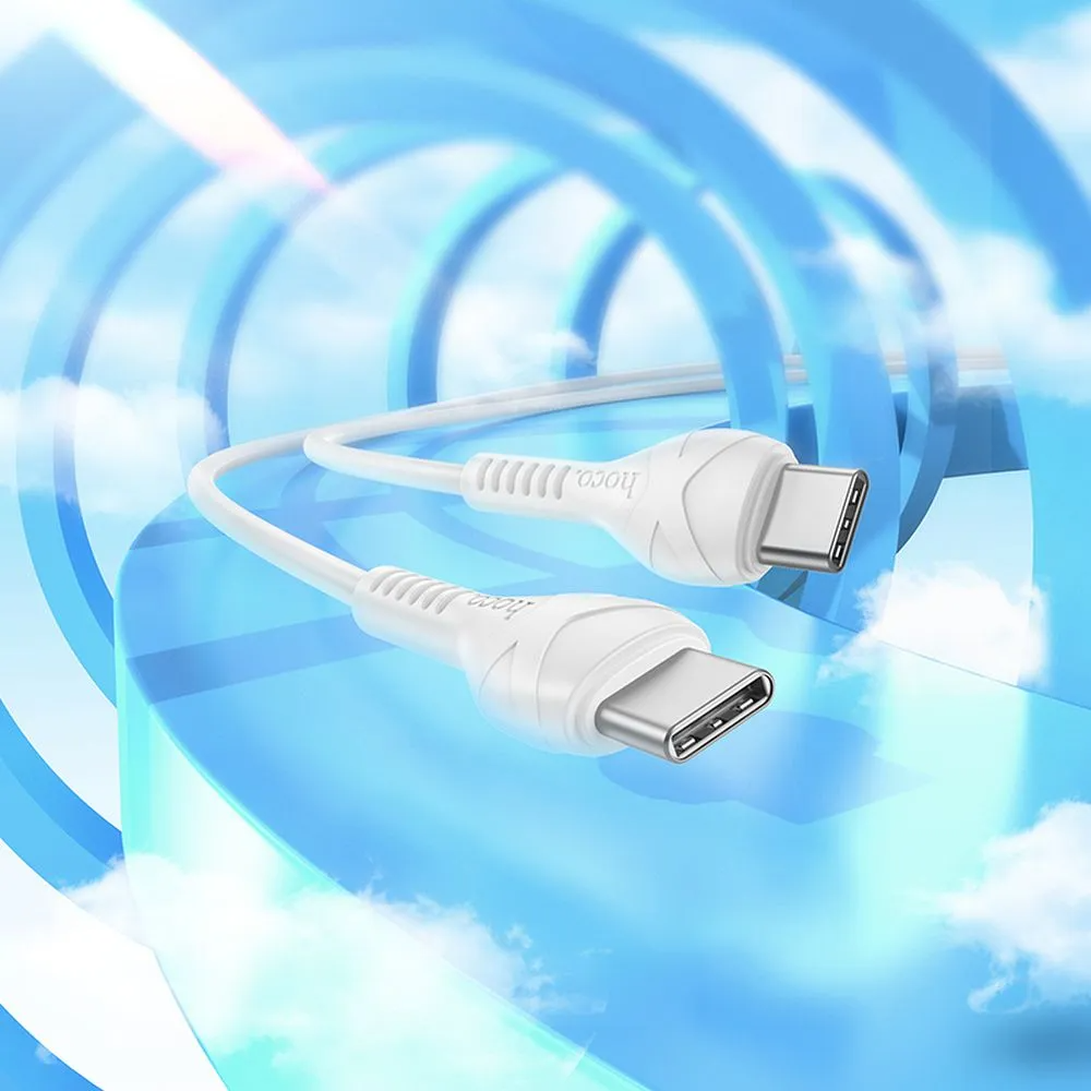 Kabl za podatke i punjenje USB-C - USB-C HOCO X37, 60W, 1m, Beli
