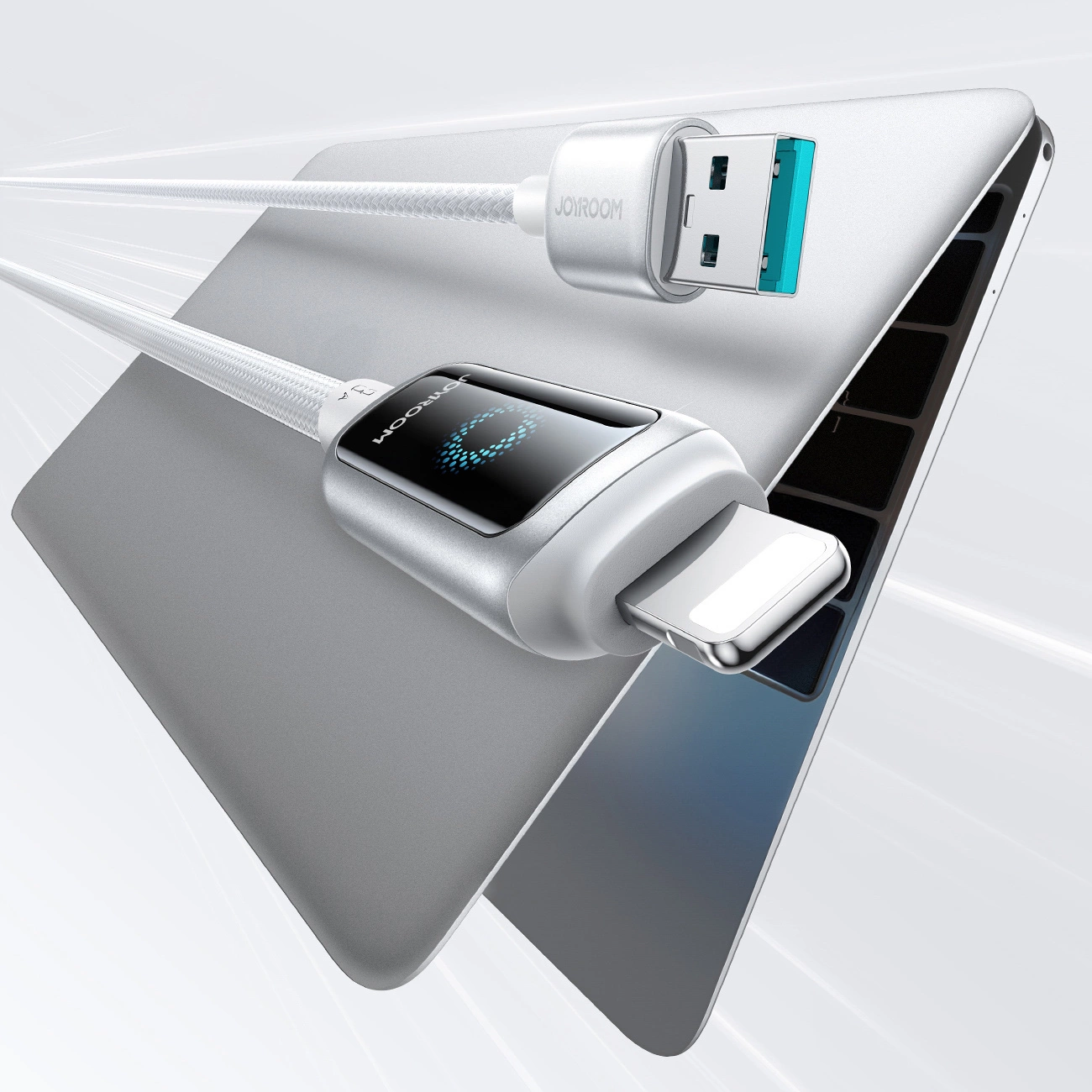 Kabl za prenos podataka i punjenje USB-A - Lightning Joyroom S-A55 StarFlight Display, 18W, 1.2m, Bela