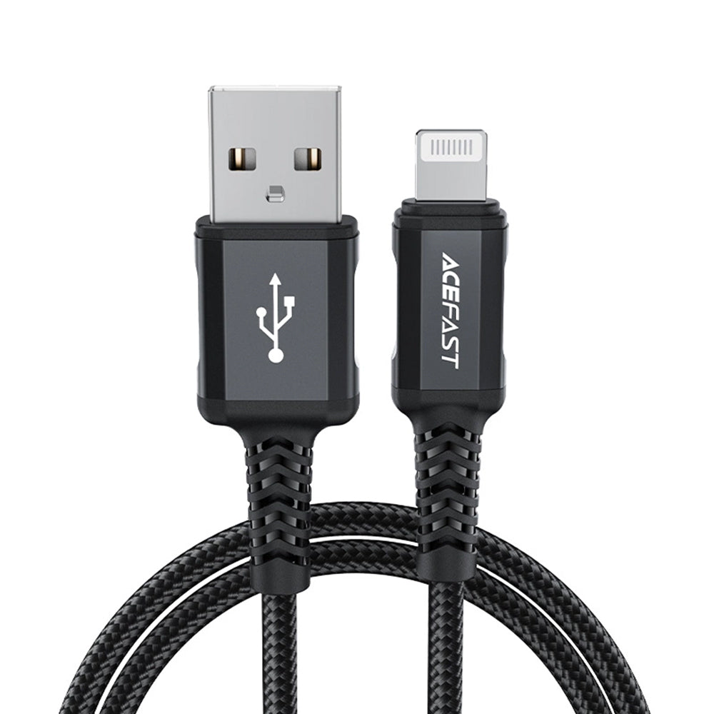 Kabl za prenos podataka i punjenje USB-A - Lightning Acefast C4-02, 18W, 1.8m, Crni