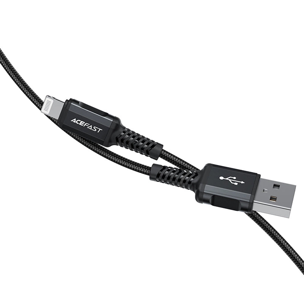 Kabl za prenos podataka i punjenje USB-A - Lightning Acefast C4-02, 18W, 1.8m, Crni
