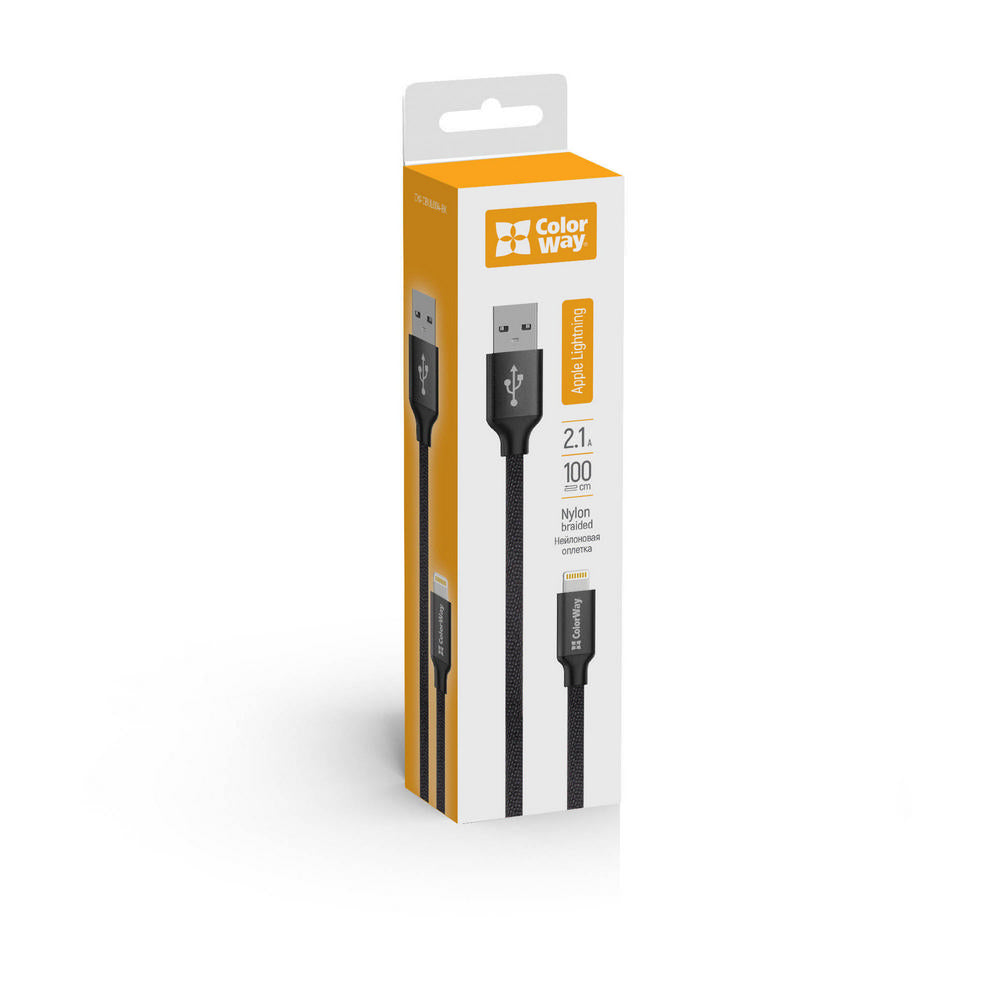 Kabl za podatke i punjenje USB-A - Lightning ColorWay CW-CBUL004, 18W, 1m, Crni