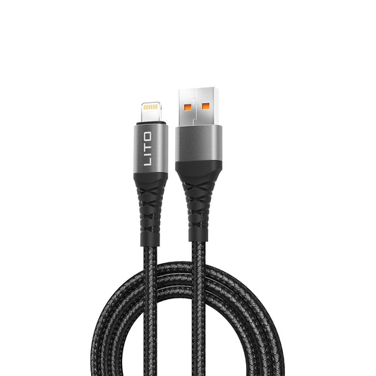 Kabl za Prenos Podataka i Punjenje USB-A - Lightning Lito LD22L, 18W, 2m, Crni