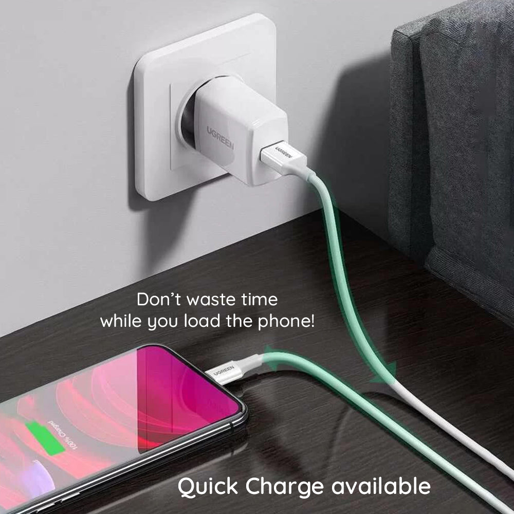 Kabl za Prenos Podataka i Punjenje USB-A - Lightning UGREEN 80823, 18W, 2m, Crni
