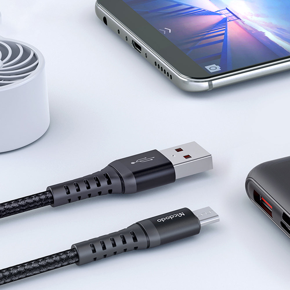 Kabl za Podatke i Punjenje USB-A - microUSB McDodo CA-2281, 18W, 1m, Crni