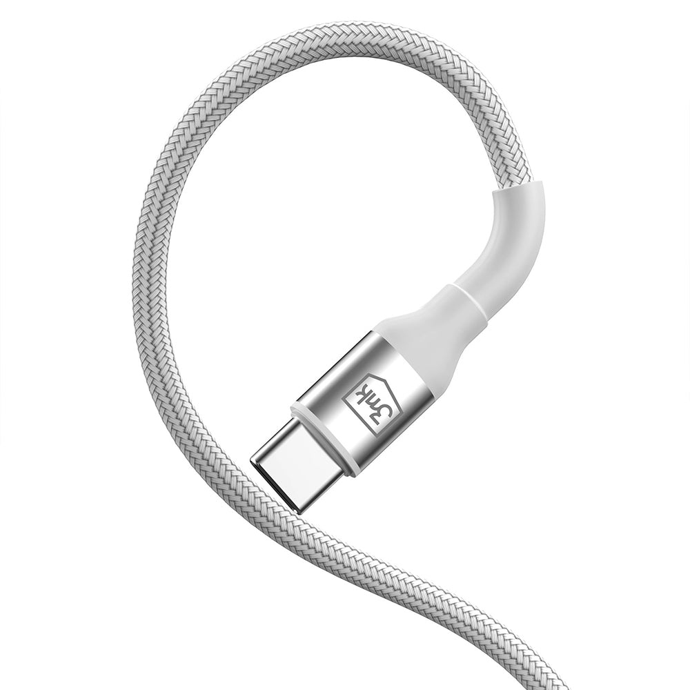 Kabl za Podatke i Punjenje USB-A - USB-C 3MK Hyper N, 18W, 1m, Beli