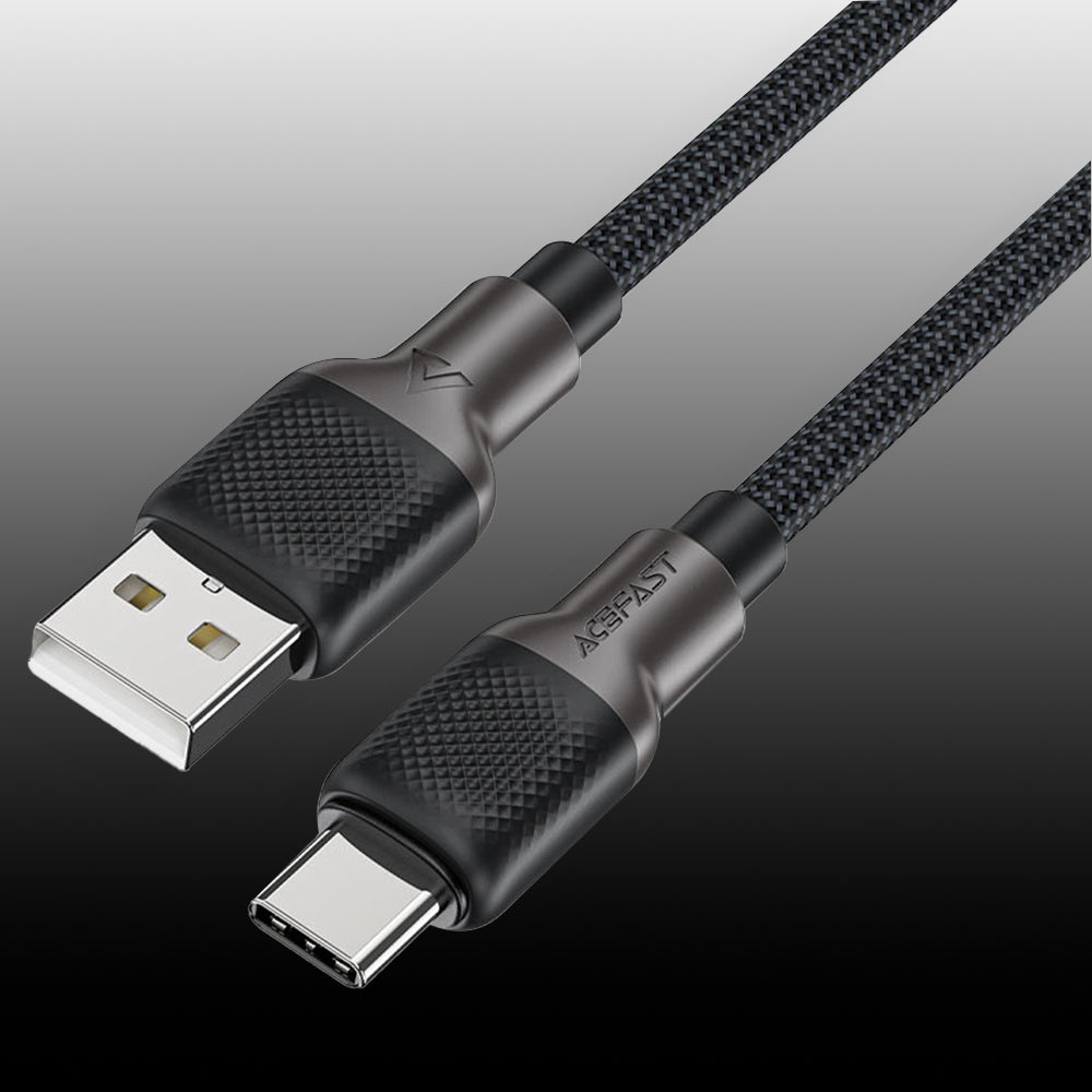 Kabl za prenos podataka i punjenje USB-A - USB-C Acefast C10-04, 18W, 1.2m, Crni