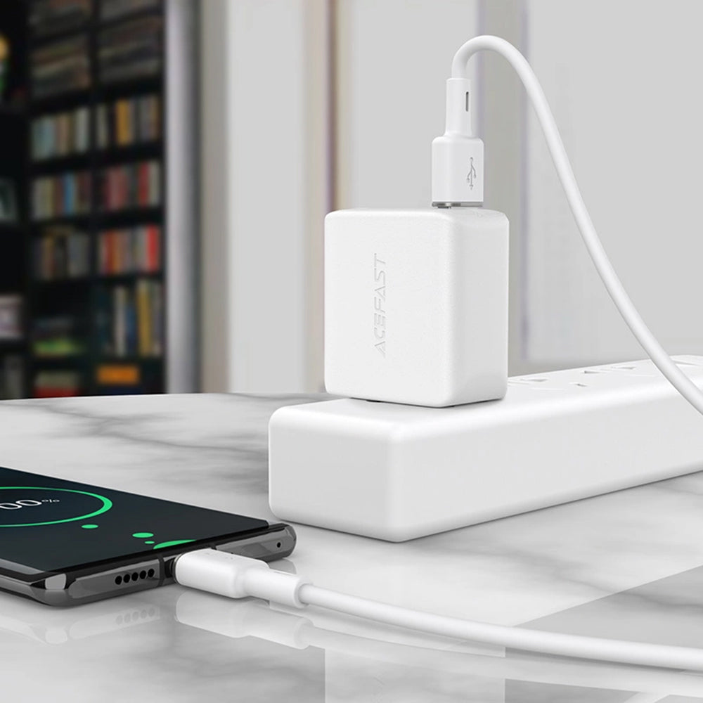 Kabl za Prenos Podataka i Punjenje USB-A - USB-C Acefast C2-04, 18W, 1.2m, Crni
