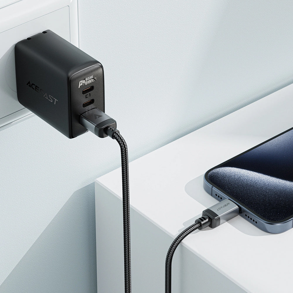 Kabl za podatke i punjenje USB-A - USB-C Acefast C20-04, 18W, 1.2m, Crni