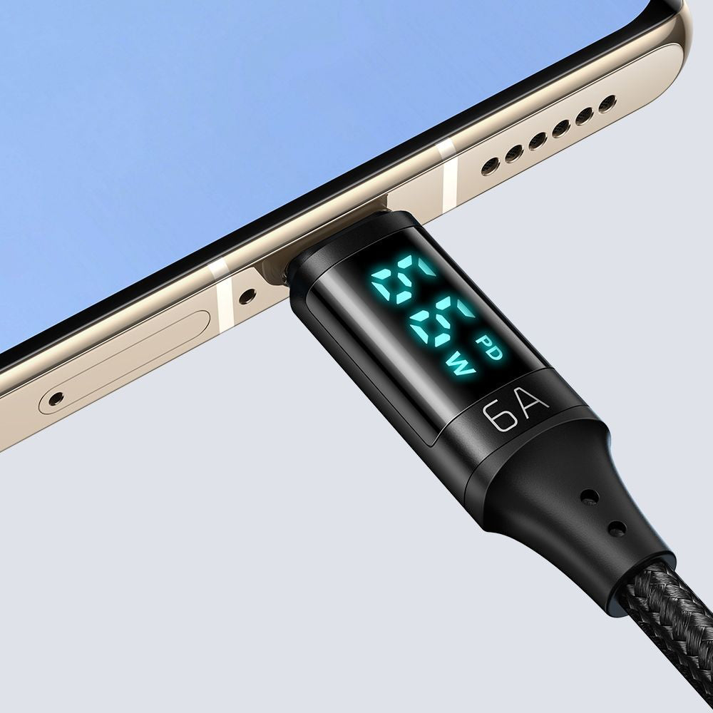 Kabl za podatke i punjenje USB-A - USB-C McDodo CA-1080 Display, 66W, 1.2m, Crni