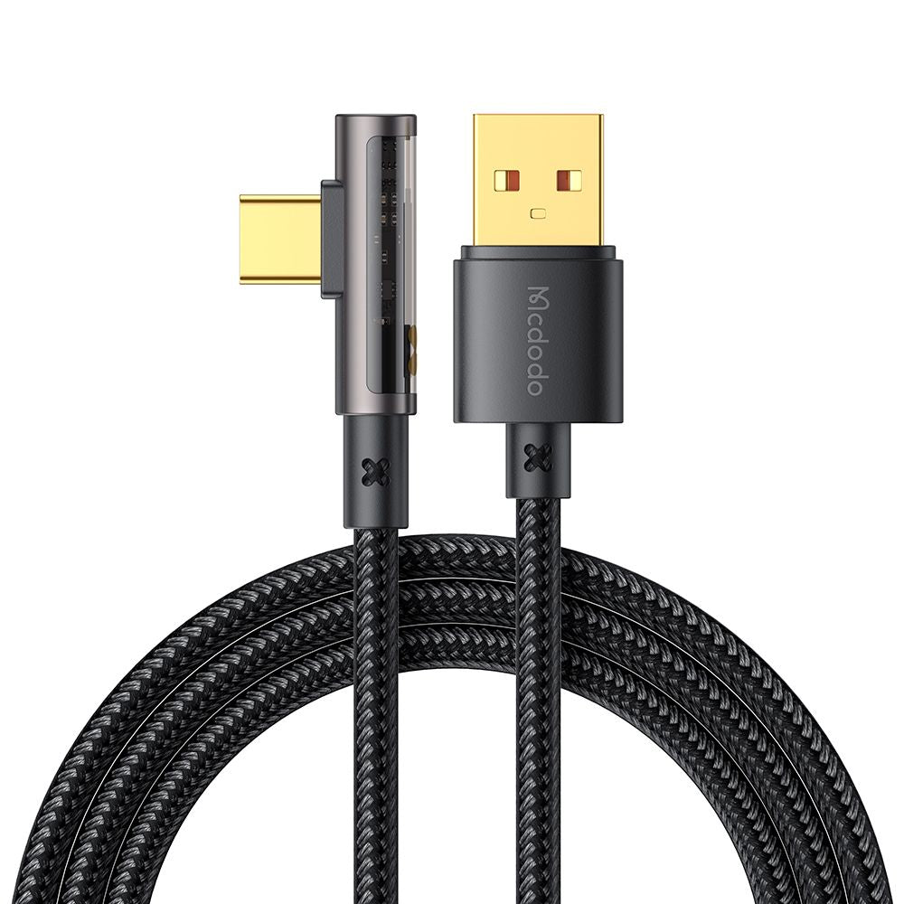 Kabl za prenos podataka i punjenje USB-A - USB-C McDodo CA-3380 Angled, 100W, 1.2m, Crni