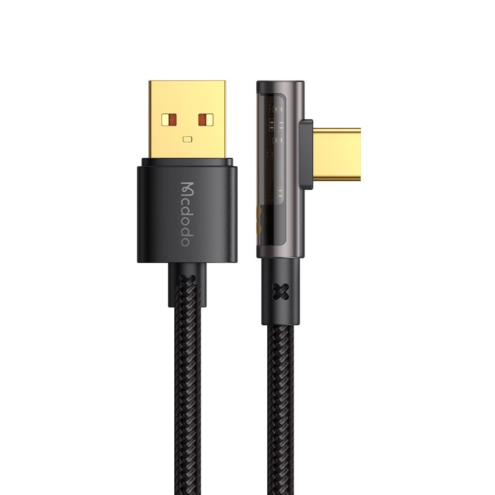 Kabl za prenos podataka i punjenje USB-A - USB-C McDodo CA-3380 Angled, 100W, 1.2m, Crni