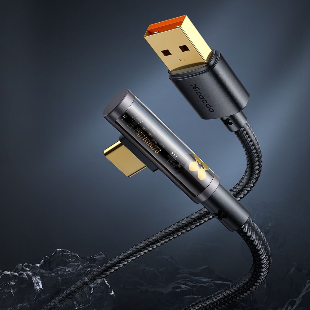 Kabl za prenos podataka i punjenje USB-A - USB-C McDodo CA-3380 Angled, 100W, 1.2m, Crni