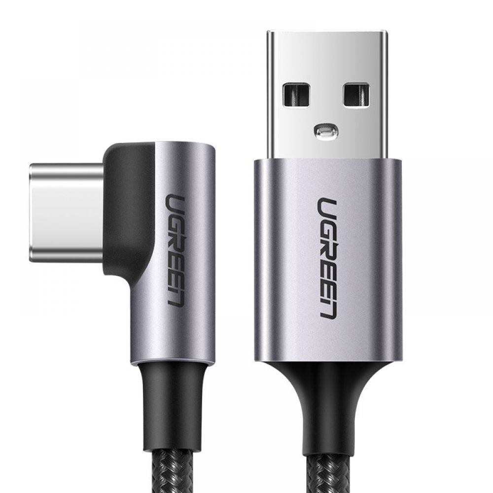 Kabl za podatke i punjenje USB-A - USB-C UGREEN US284 Angled, 18W, 0.5m, Sivi