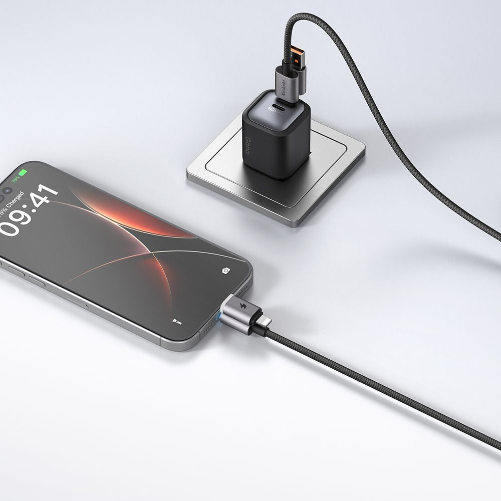 USB-A / USB-C kabl za prenos podataka i punjenje - USB-C / Lightning McDodo CA-6560, 60W, 1.2m, Crna